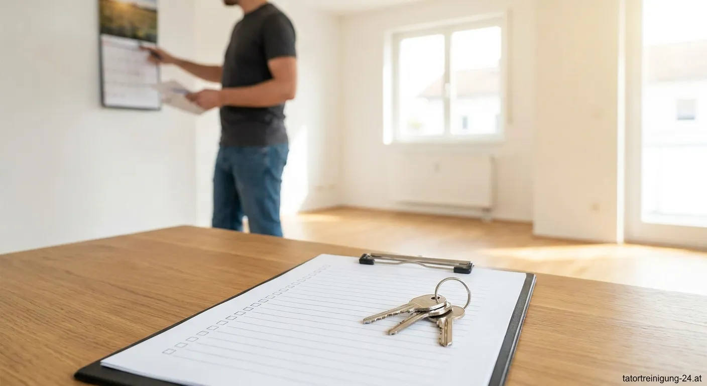 Eigentümer führt Kontrolle einer leeren Wohnung durch